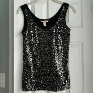 Banana Republic black sequin tank xs